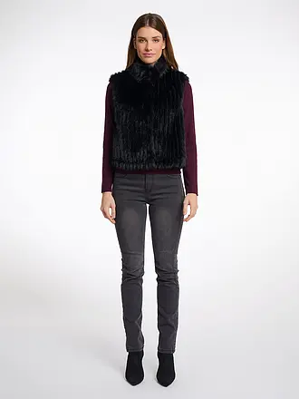 RINO&PELLE | Gilet in Felloptik DAVA | schwarz